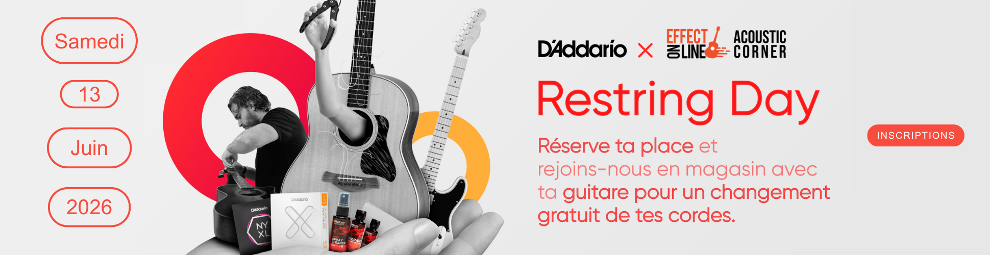 Inscrivez-vous à notre D'Addario Restring Day !